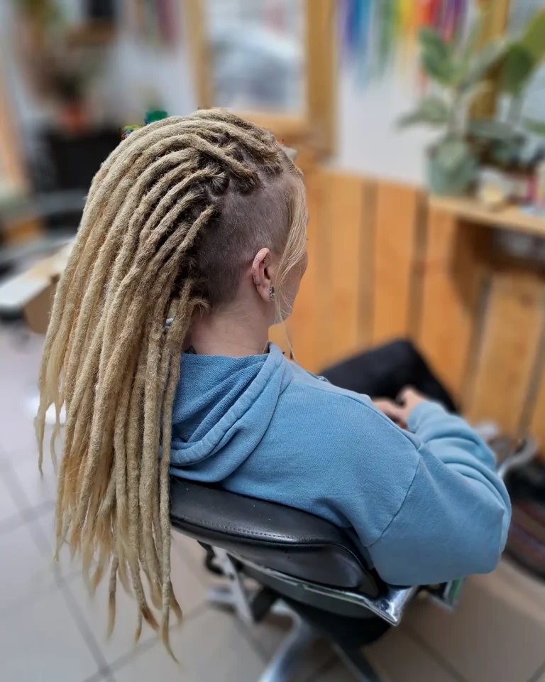 Permanent dreadlocks with shaved side