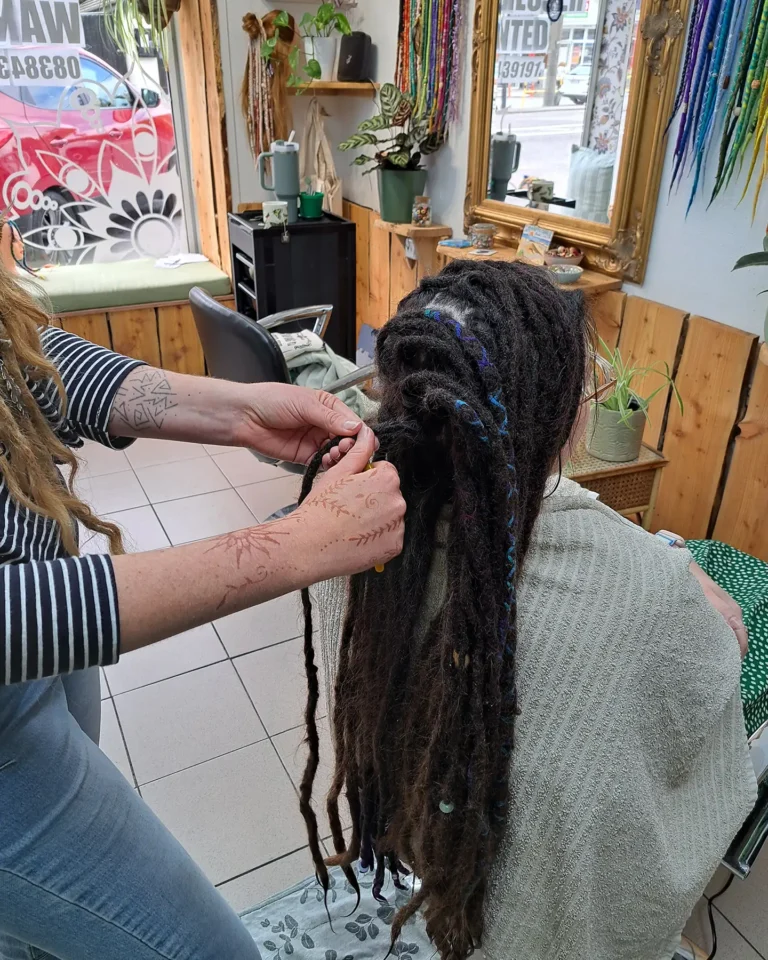 melanie doing dreadlock maintenance 2